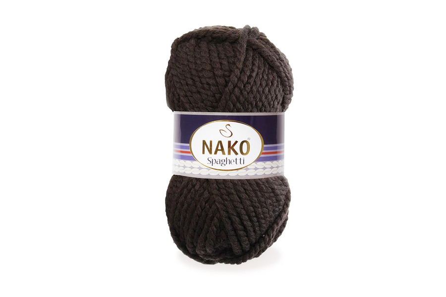 Пряжа Spaghetti 100гр/60м NAKO, коричневий темний, 4987