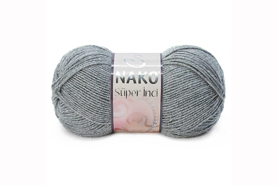 Пряжа Super inci 100гр/260м NAKO, сірий темний, 194