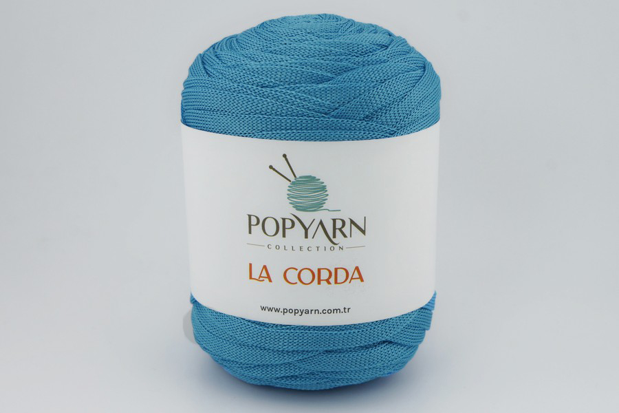 Пряжа La Corda 250гр/100м POPYARN, блакитний яскравий, 1235