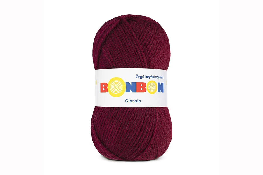 Пряжа Bonbon classic 100гр/200м NAKO, вишневий темний, 98220