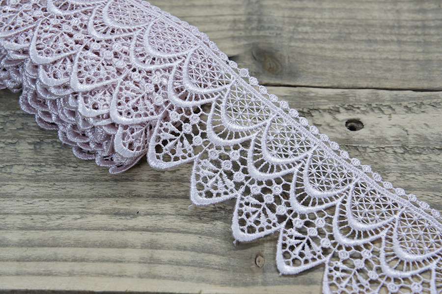 Мереживо гіпюр 70 мм SinemBro, рожевий, 4G4153-70-1294