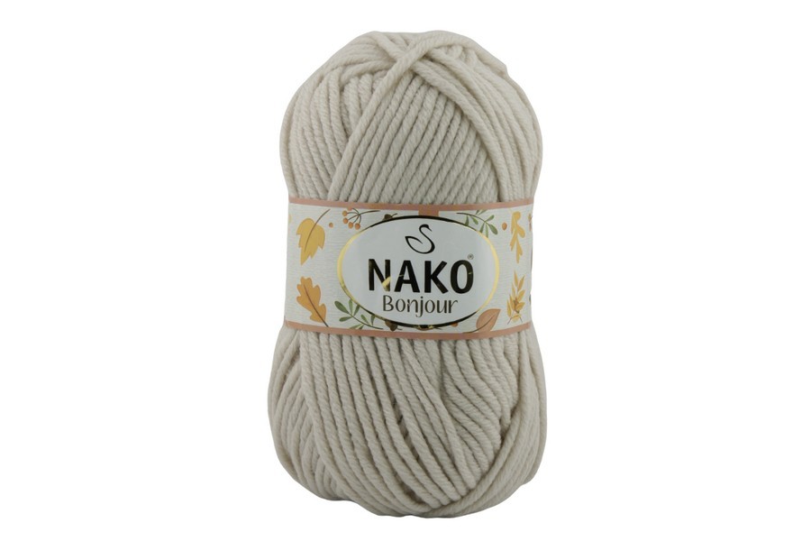 Пряжа Naco bonjour 100гр/110м NAKO, молочний бежевий, 23691