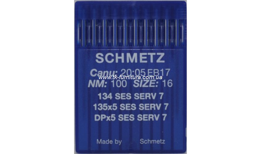 Голки DPx5 №100 (товста, сферичне тонке вістря), SCHMETZ