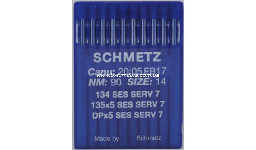 Голки DPx5 №90 (товста, сферичне тонке вістря), SCHMETZ