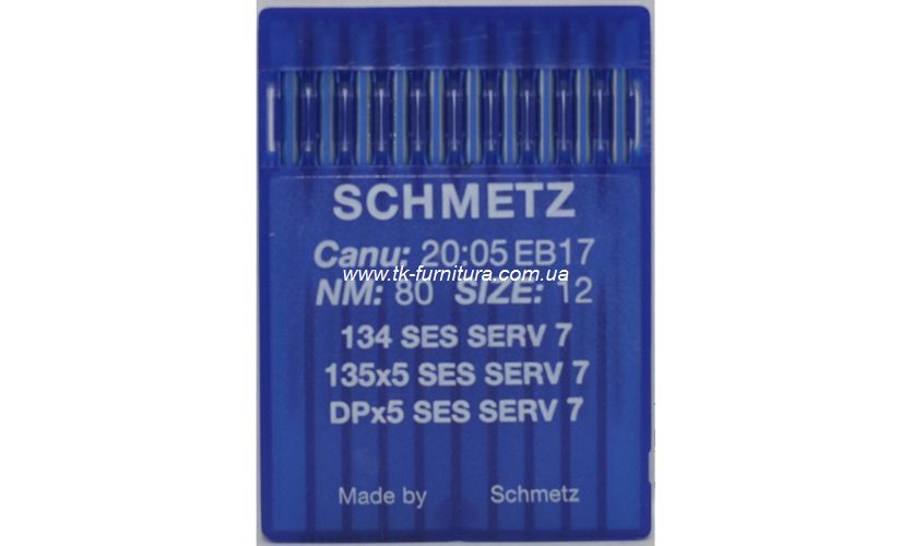 Голки DPx5 №80 (товста, сферичне тонке вістря), SCHMETZ