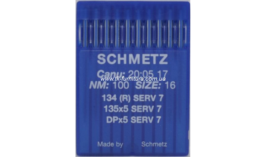 Голки DPx5 №100 (товста, кругле стандартне вістря), SCHMETZ