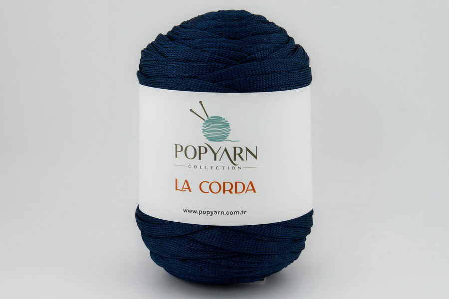 Пряжа La Corda 250гр/100м POPYARN, синій темний, 1148