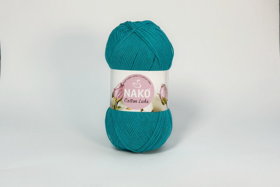 Пряжа Cotton Lux 100гр/330м NAKO, бірюзовий темний, 97581