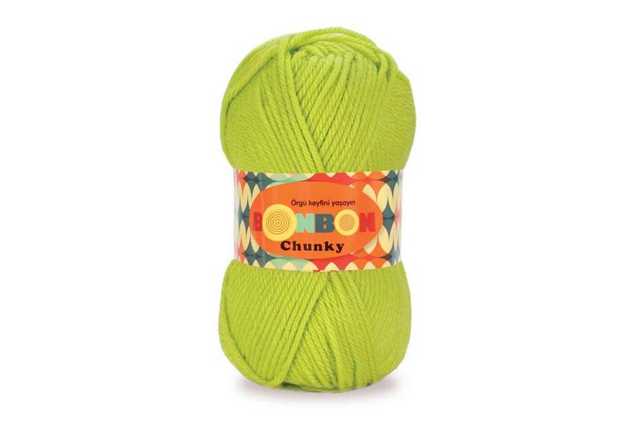 Пряжа Bonbon chunky 100гр/135м NAKO, салатовий світлий яскравий, 98228