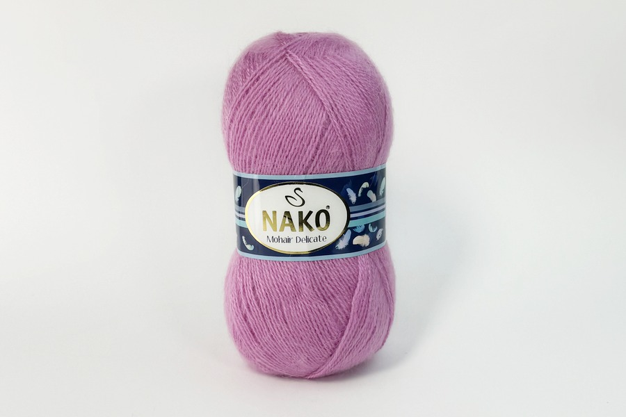 Пряжа Mohair Delikate 100гр/500м NAKO, бузковий рожевий, 1249