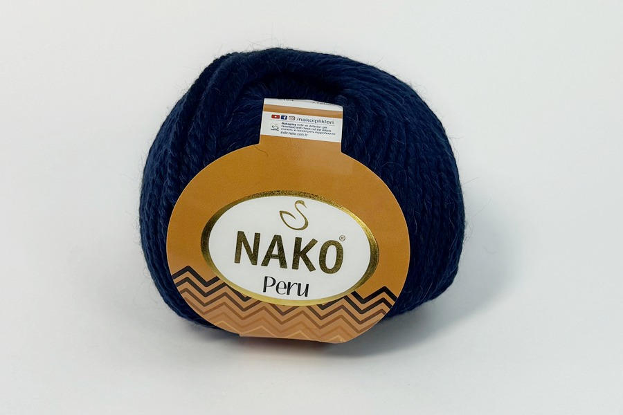 Пряжа Peru 100гр/130м NAKO, синій темний, 6194