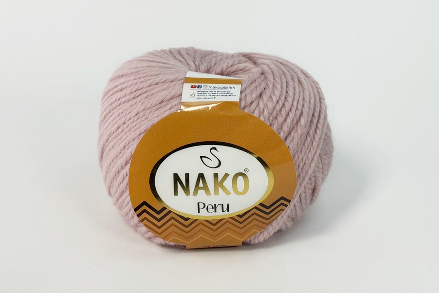 Пряжа Peru 100гр/130м NAKO, пудровий рожевий, 10639