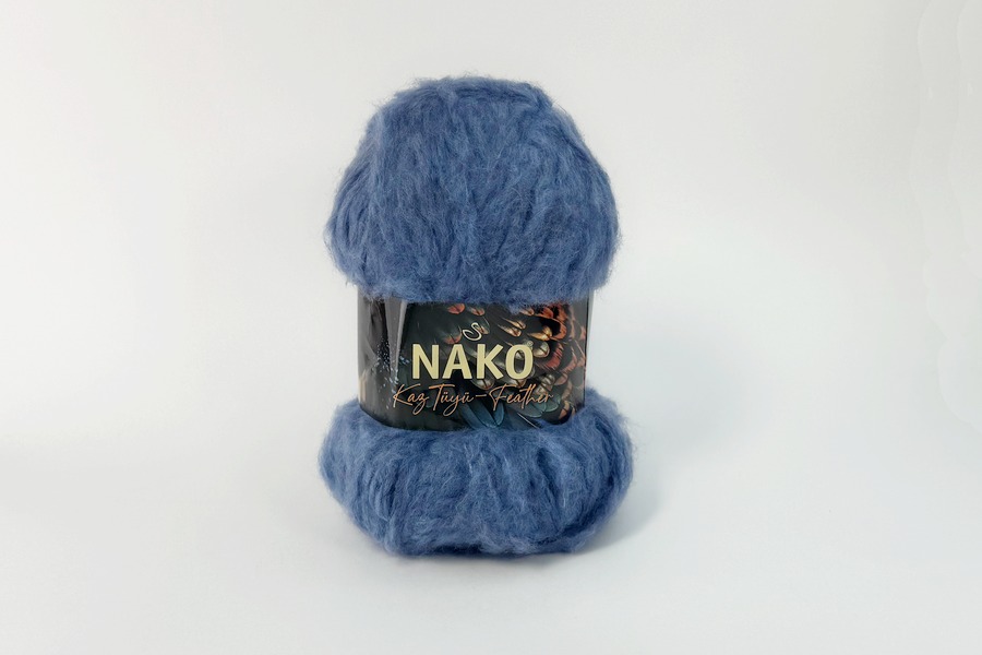 Пряжа KazTuyu Feather 100гр/200м NAKO, волошковий темний