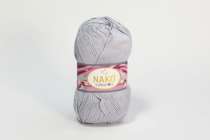 Пряжа Estiva Silky 100гр/224м NAKO, бузковий блідий, 10885