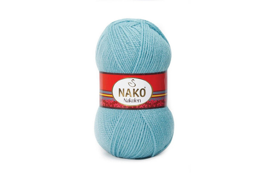 Пряжа 100гр/210м Nakolen, блакитний сірий, 10036