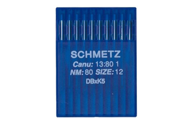 Голки DBxK5 №80 (колба тонка, кругле стандартне вістря), SCHMETZ
