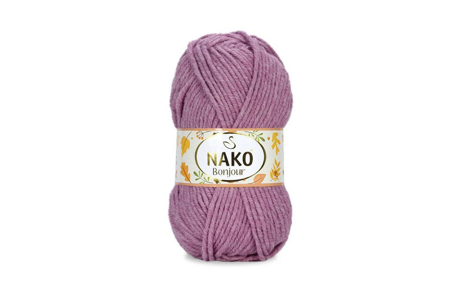 Пряжа Naco bonjour 100гр/110м NAKO, бузковий рожевий світлий, 23693