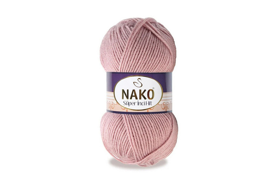 Пряжа Super inci hit 100гр/180м NAKO, пудровий рожевий, 10275
