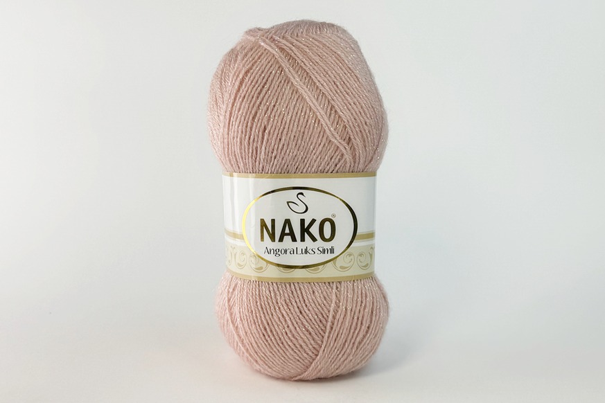 Пряжа 100гр/550м Angora Luks Simli, пудровий рожевий, 11251