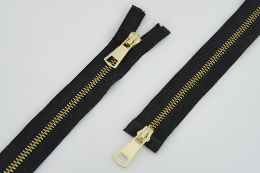 Блискавка T5, 2 замки, gold. 100 см MH, чорний