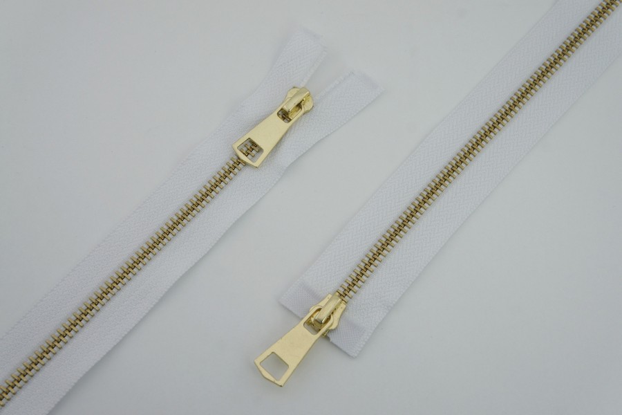 Блискавка T5, 2 замки, gold. 90 см MH, білий