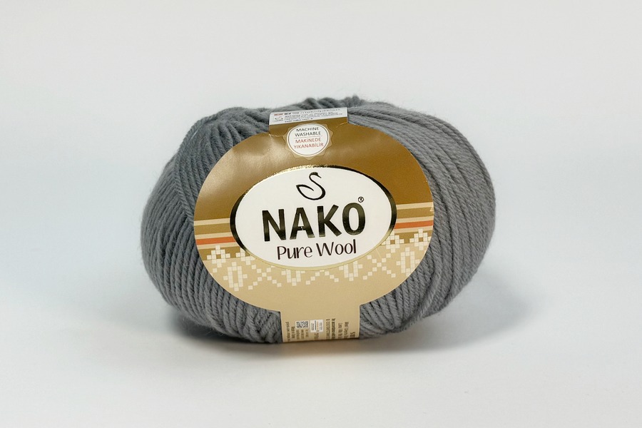 Пряжа 100гр/220м Pure wool, сірий світлий, 3298