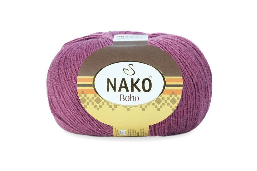 Пряжа Boho 100гр/400м NAKO, фрезовий сливовий, 569