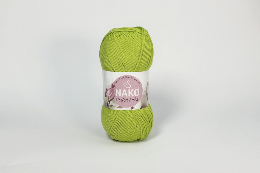 Пряжа Cotton Lux 100гр/330м NAKO, салатовий яскравий, 97567
