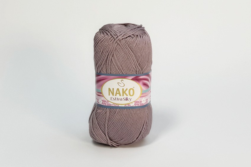 Пряжа Estiva Silky 100гр/224м NAKO, рожевий сірий темний, 12928