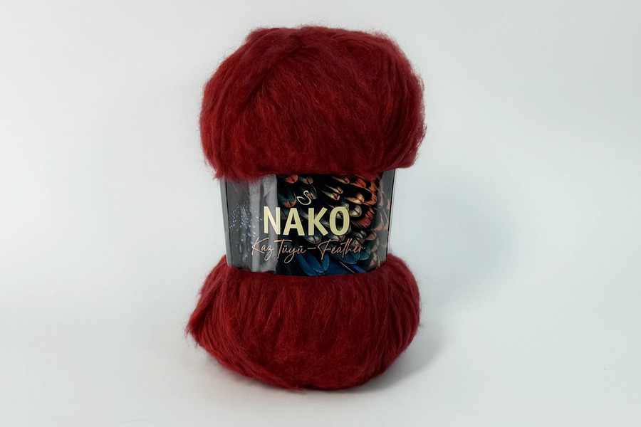 Пряжа KazTuyu Feather 100гр/200м NAKO, червоний