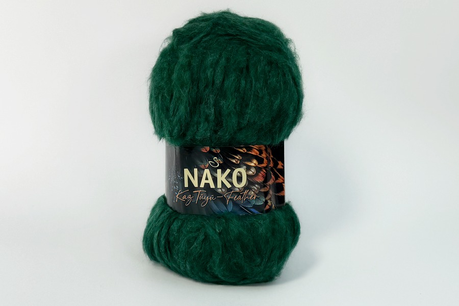 Пряжа KazTuyu Feather 100гр/200м NAKO, зелений