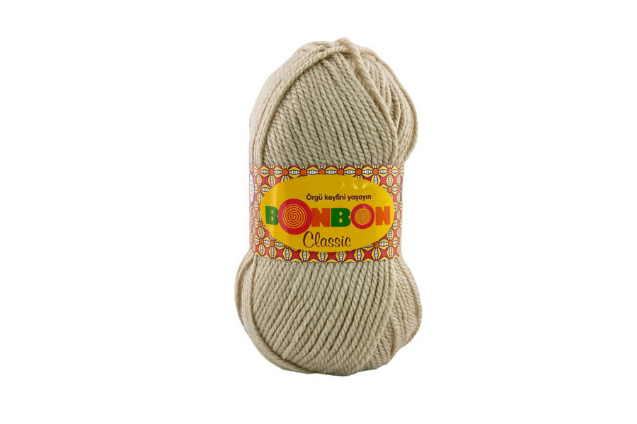 Пряжа Bonbon classic 100гр/200м NAKO, бежевий сірий, 98603