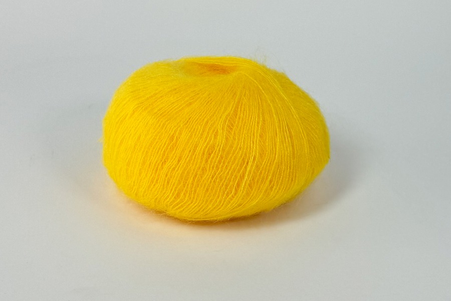 Пряжа Mohair 25гр/200м, жовтий канарейковий, 7