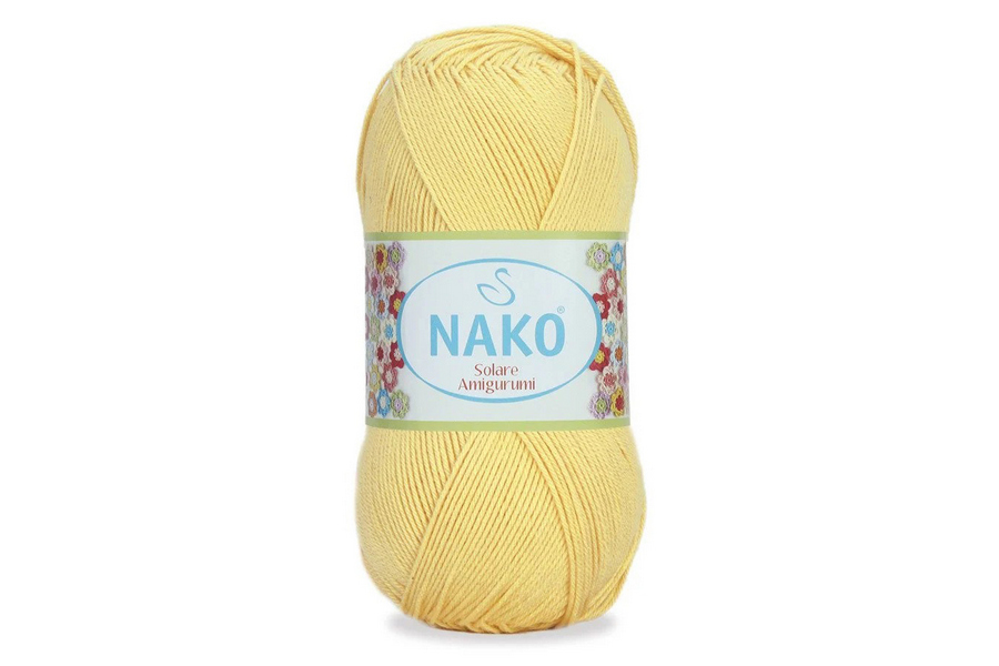 Пряжа Solare amigurumi 100гр/270м NAKO, жовтий світлий, 4492