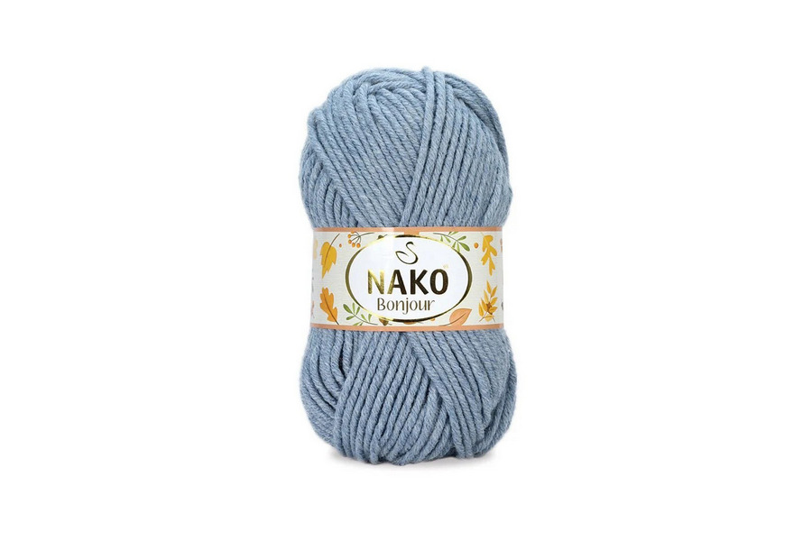 Пряжа Naco bonjour 100гр/110м NAKO, блакитний сірий, 23687