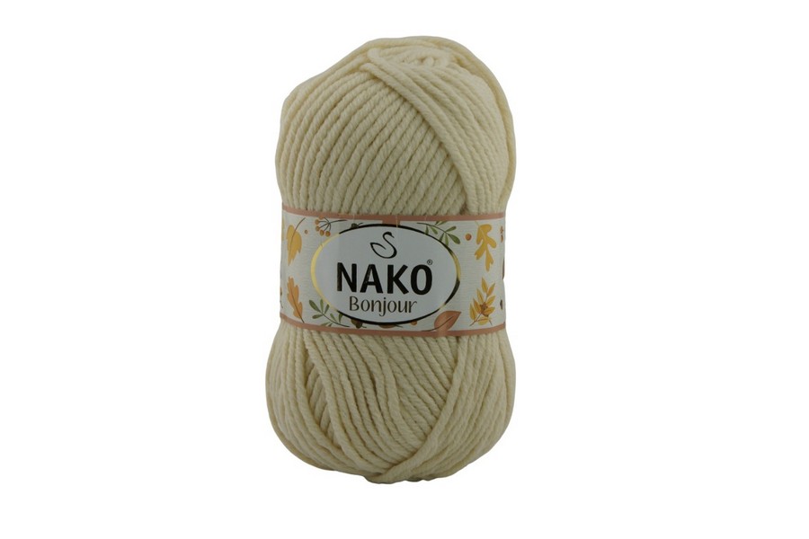 Пряжа Naco bonjour 100гр/110м NAKO, молочний жовтий, 23688