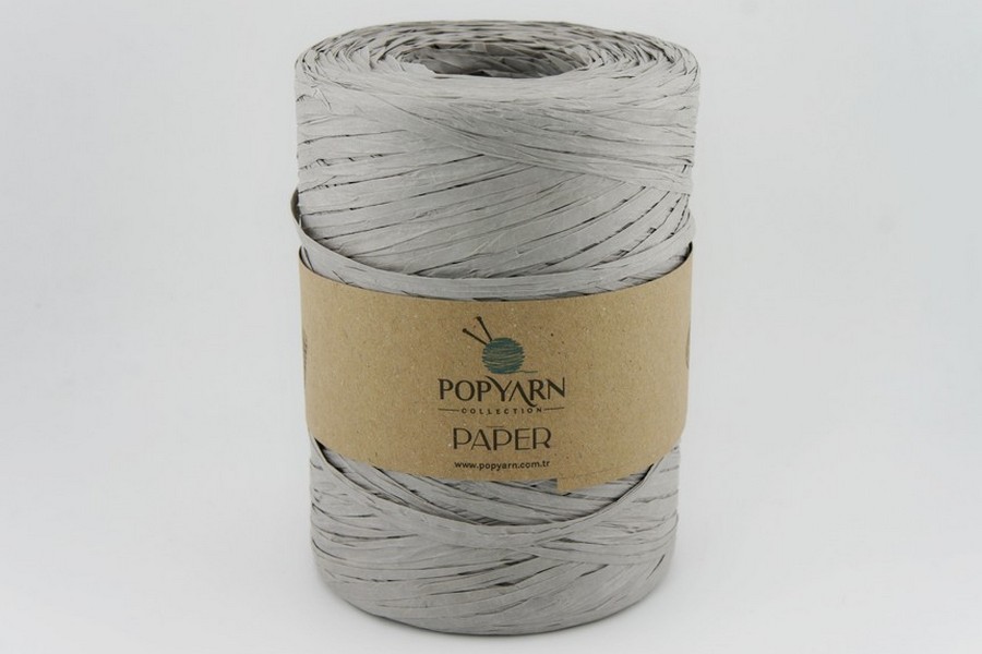 Пряжа Рафія 250гр/360м POPYARN, сірий світлий, 514