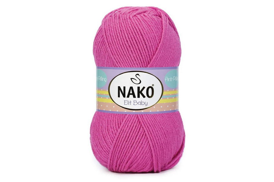 Пряжа Elit Baby 100гр/250м NAKO, рожевий темний, 5278