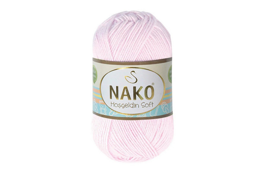 Пряжа Hosgeldin soft 100гр/230м NAKO, рожевий світлий, 10557