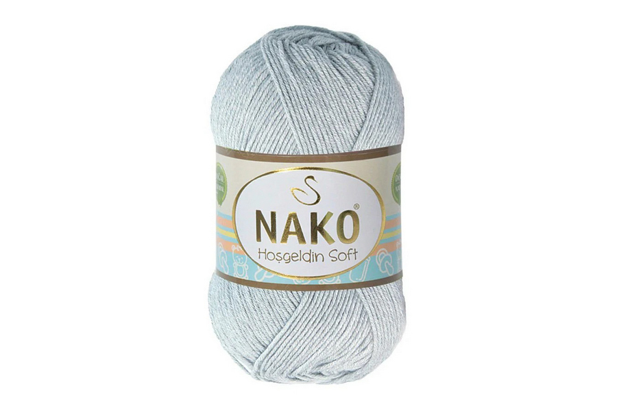Пряжа Hosgeldin soft 100гр/230м NAKO, блакитний сірий, 4895