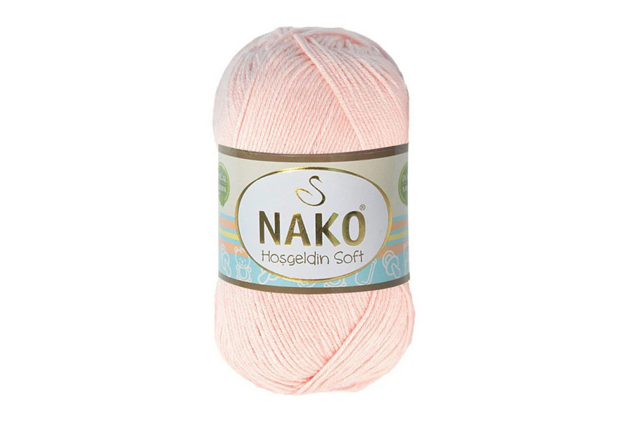 Пряжа Hosgeldin soft 100гр/230м NAKO, персиковий блідий, 99