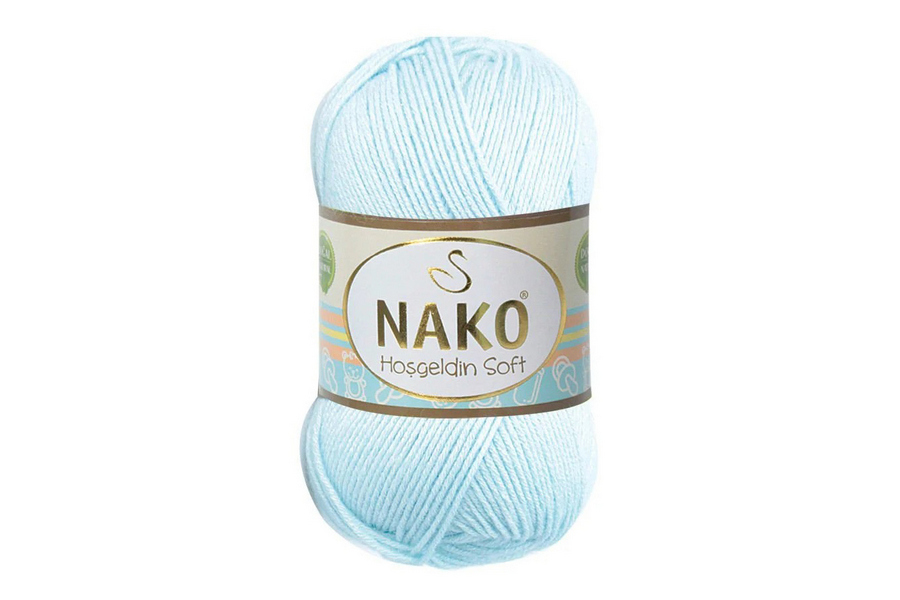 Пряжа Hosgeldin soft 100гр/230м NAKO, блакитний блідий, 85