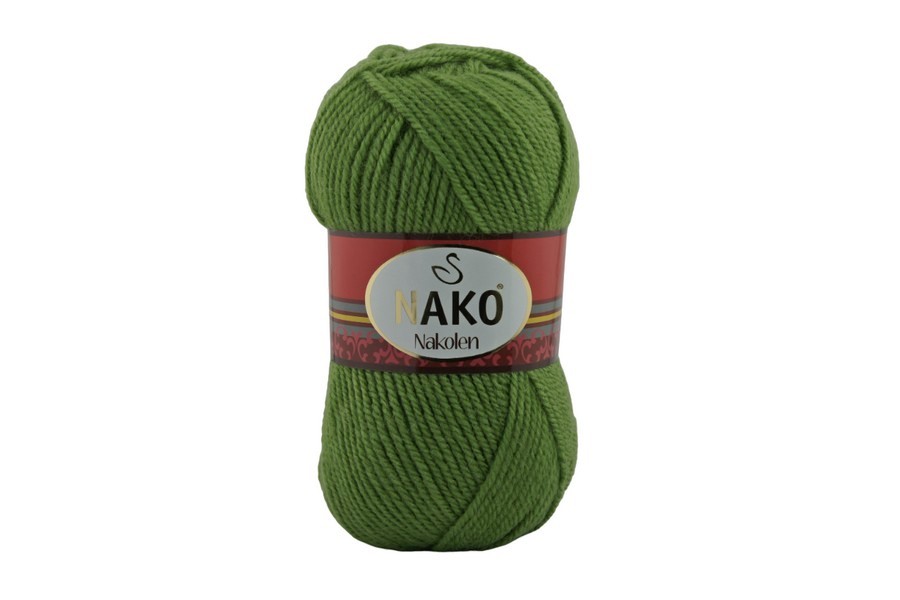 Пряжа 100гр/210м Nakolen, зелений яскравий, 10420
