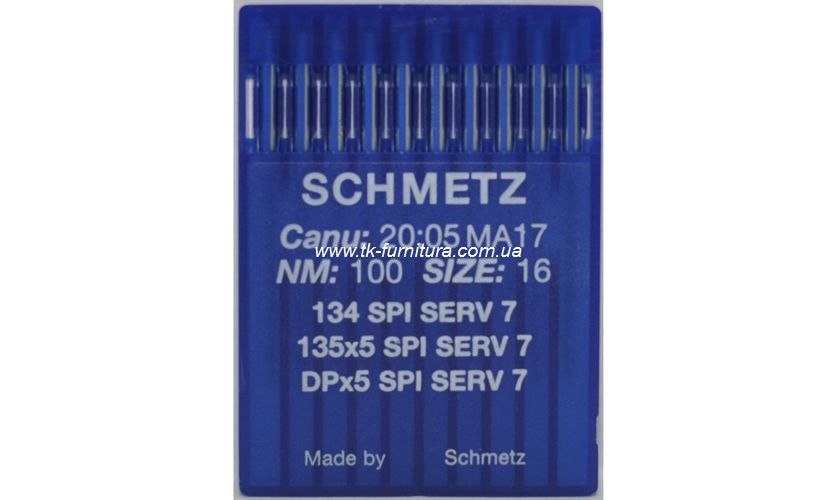Голки DPx5 №100 (товста, кругле гостре вістря), SCHMETZ