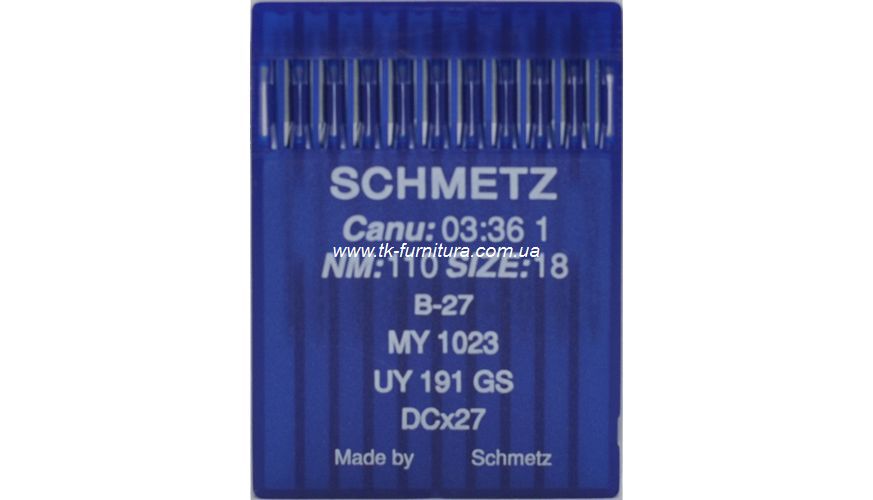 Голки DCх27 для оверлоку №110 (товста, кругле стандартне вістря), SCHMETZ