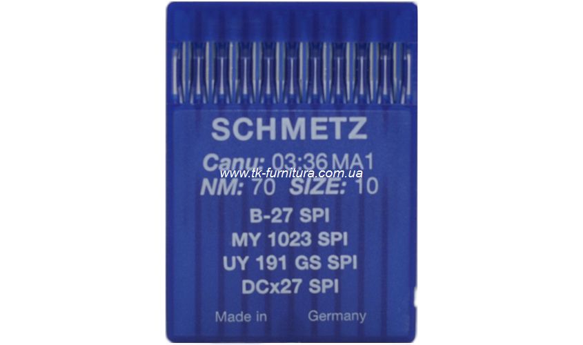 Голки DCx27 для оверлоку №70 (товста, кругле гостре вістря), SCHMETZ