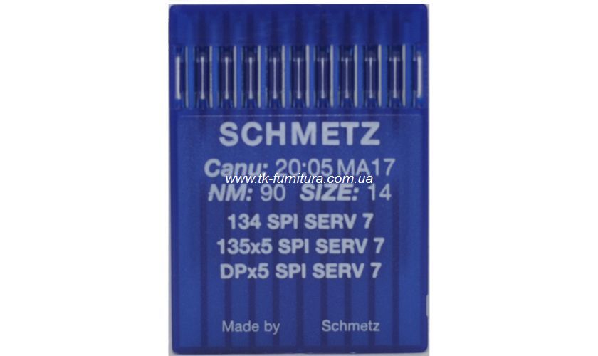Голки DPx5 №90 (товста, кругле гостре вістря), SCHMETZ