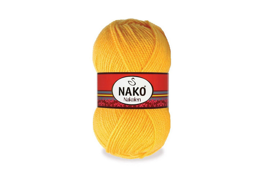 Пряжа 100гр/210м Nakolen, жовтий помаранчевий, 3052