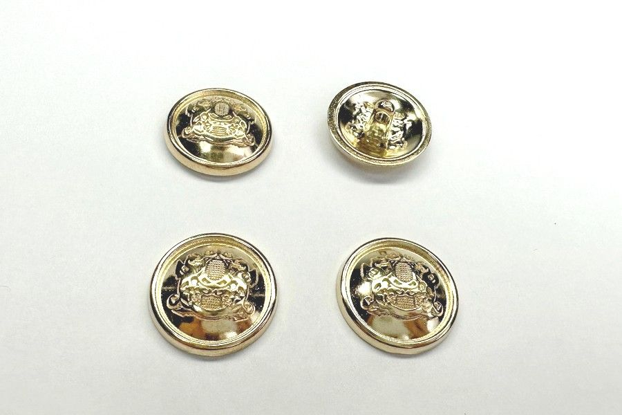 Гудзик металевий 25 мм Mertbutton, золото, SMB-319-40-gold