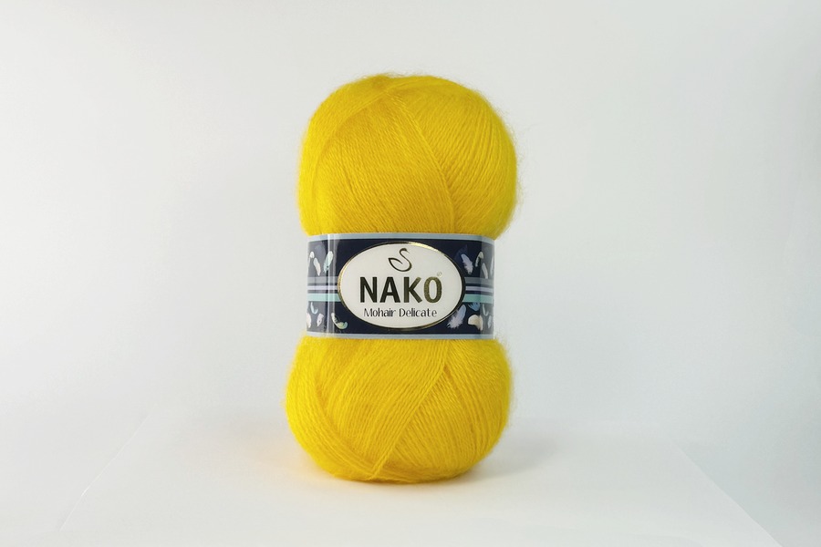 Пряжа Mohair Delikate 100гр/500м NAKO, жовтий помаранчевий, 6142